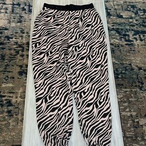 Victoria’s Secret zebra print sweatpants.